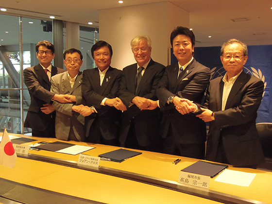 国連ハビタットと福岡のパートナーが福岡本部の活動支援を宣言