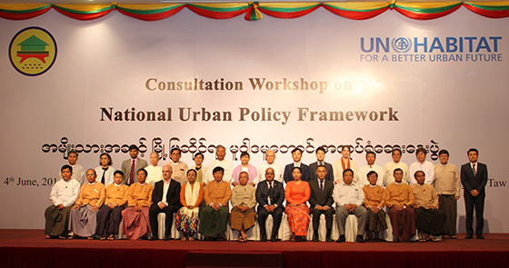 UN-Habitat and Myanmar Partners discuss priorities areas of action in the National Urban Policy Framework. 