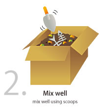 2. Mix well (mix well using scoops)