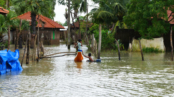 Batticaloa, February 2011: A Settlement affected by the floods.