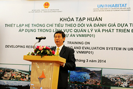 Mr. Do Viet Chien, Director of Urban Development Agency giving opening speech