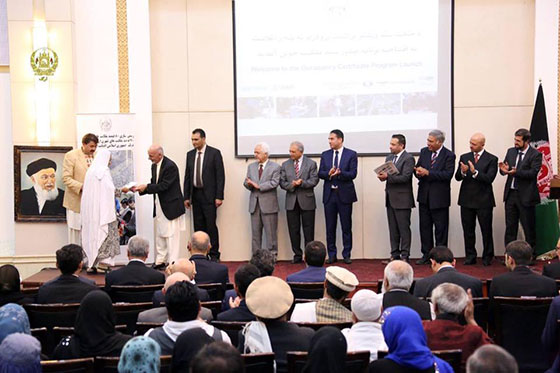 Government of Afghanistan issues occupancy certificates to strengthen tenure security 